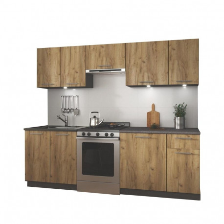 KITCHEN SET 2.4M ANTRACITE/OAK