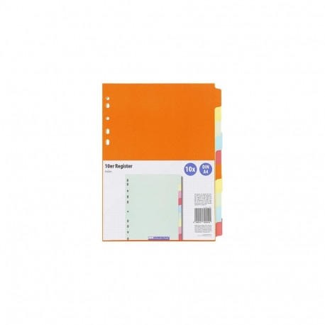 10-osaline värviline A4 kartongist register