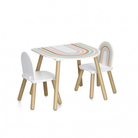 SET FOR KIDS RB 2CHAIRS/DESK WHI WOOD CO