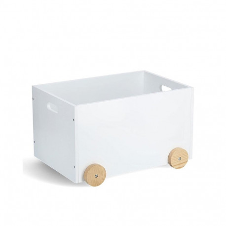 BOXFOR TOYS 50X36X30CM WHITE/WOOD COLOR