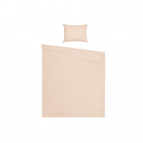 BED COV SET STRIPED SATEEN SAND 140X200