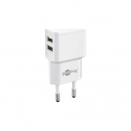 Goobay kahepesaline USB-laadija 44952 2.4A 2 USB 2.0 female Type A 12W, valge