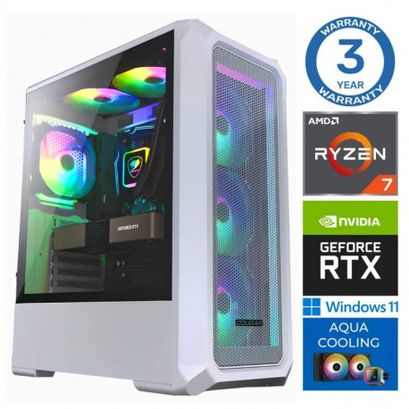 INTOP AQUA Ryzen 7 8700F 32GB DDR5 500SSD M.2 NVME+4TB RTX5060Ti 8GB WIN11