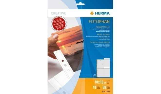 Herma fototasku 10x15cm vertikaalne 10l, valge (7585)