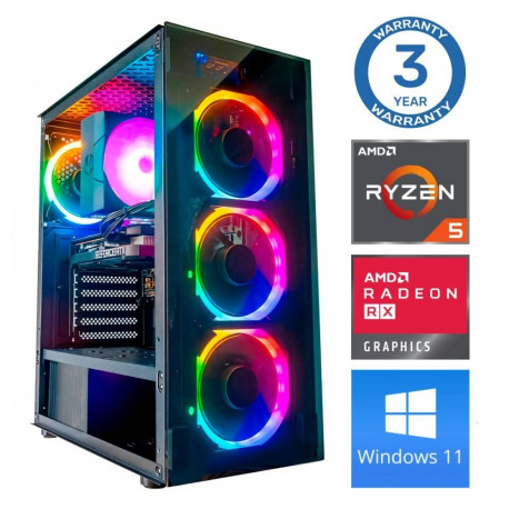 INTOP Ryzen 5 5600X 32GB 1TB SSD M.2 NVME+4TB RX580 8GB WIN11