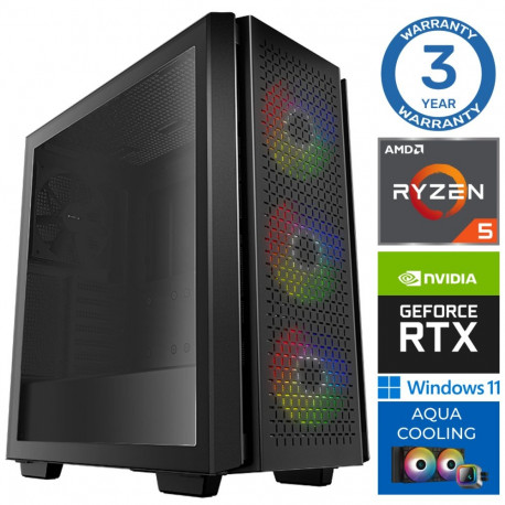 INTOP AQUA Ryzen 5 7600X 16GB DDR5 1TB SSD M.2 NVME+4TB RTX3050 6GB WIN11