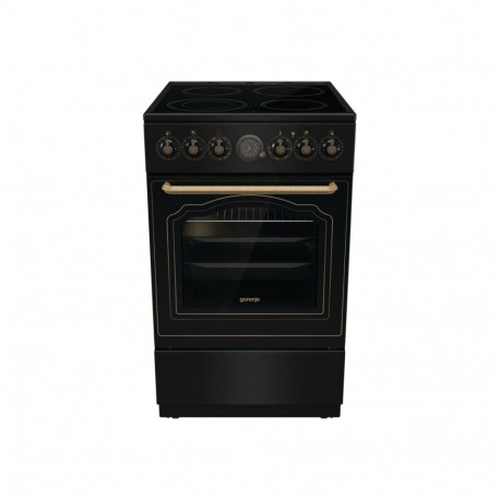 Gorenje Cooker | GECS5B70CLB | Hob type Vitroceramic | Oven type Electric | Black | Width 50 cm | De