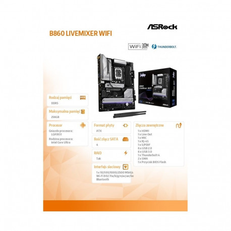 Emaplaat B860 LIVEMIXER WIFI s18 51 4DDR5 ATX