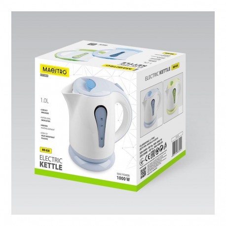 Electric Kettle - Maestro MR-028 1L 1000W Blue/White