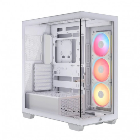 Computer Case - Corsair 3500X LXR LINK TG, EATX/ATX/micro ATX/Mini-ITX, White