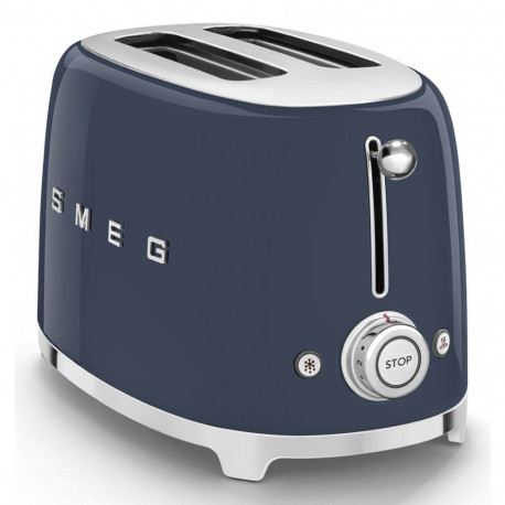 Toaster - Smeg TSF01NBEU 2 Slice 950W Stainless Steel Blue