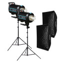 Studio Lighting Kit - Godox QS600II 600Ws Flash Heads, 2 Softboxes