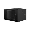 RACK CABINET 19" DOUBLE-SECTION WALL-MOUNT 6U/600X600 (FLAT PACK) BLACK LANBERG