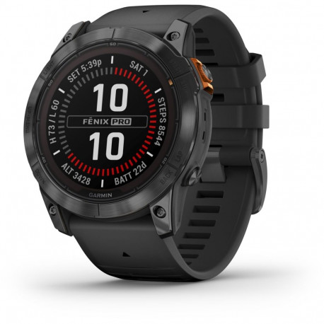 Garmin Fenix 7X Pro Solar (26mm) kiltkivihall / must