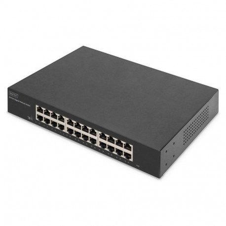 DIGITUS võrgulüliti 24-pordiline Gigabit, 19", haldamata, must