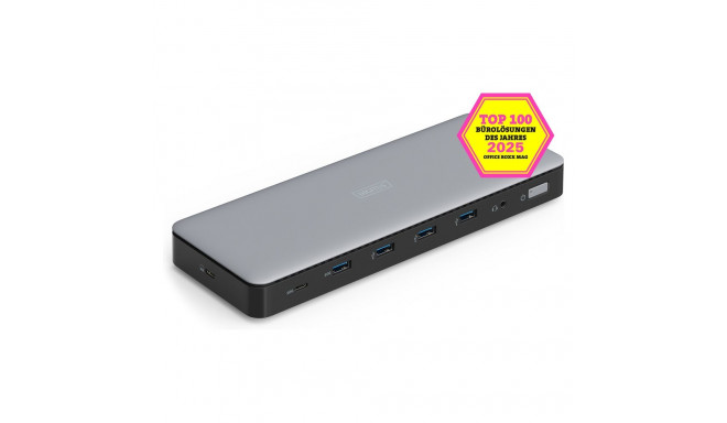 "Docking USB-C->HDMI,DP,USBA,USBC,RJ45,DC,Audio silbe"