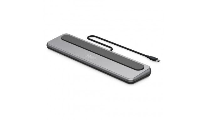 "Docking USB-C->HDMI,DP,USBA,USBC,RJ45,PD silber"