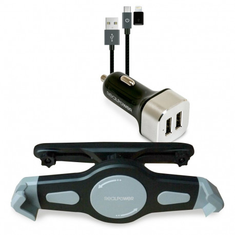 RealPower autolaadija komplekt + kaabel + tahvelarvuti hoidik