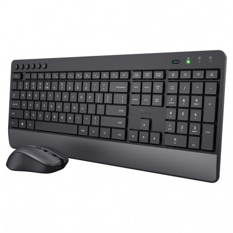"Trust Trezo Komfortables Set aus kabelloser Tastatur und Maus - Schwarz CH"