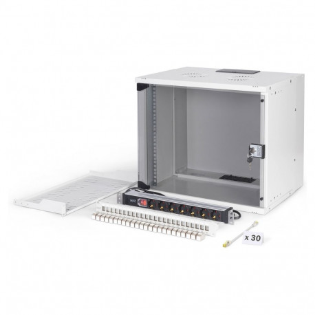 "DIGITUS 19"" Netzwerk-Set 9HE Wandgehuse und Zubehr grau"