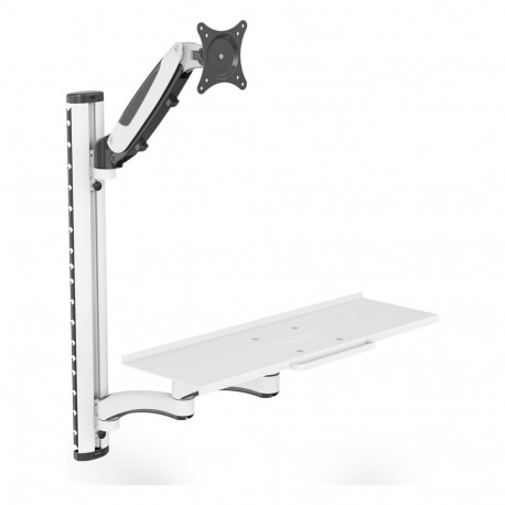 Digitus seinale kinnitatav tööjaam (monitor, klaviatuur, hiir), valge/must