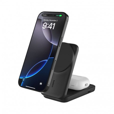 Belkin UltraCharge 25W Qi2 magnetiline 2-in-1 kokkupandav laadija must WIZ038kqBK