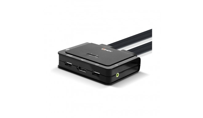 "LINDY 2 Port DisplayPort 1.2, USB-C Cable KVM Switch"