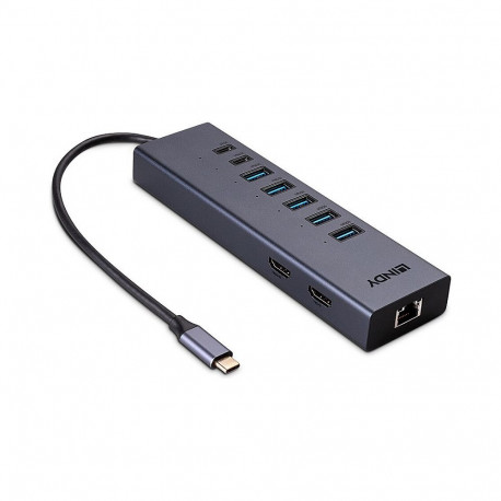 "LINDY DST-Mini Duo, USB C Laptop Mini Dock 2x 4K HDMI"