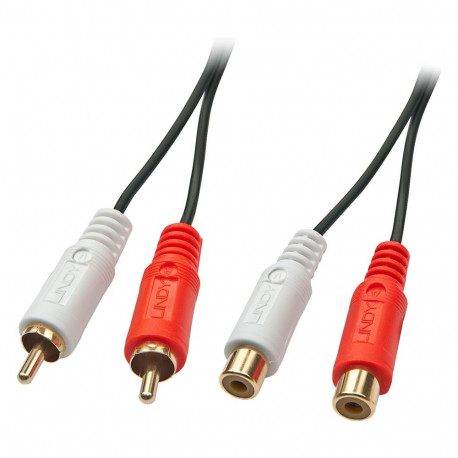 "LINDY Audiokabel Stereo 2m 2xRCA (Cinch) m/f vergoldet"