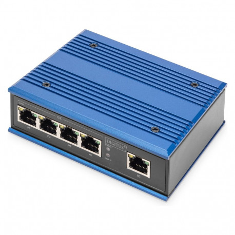 DIGITUS 5-Port Gigabit tööstuslik hallatavuseta kommutaator + 1 RJ45 Uplink