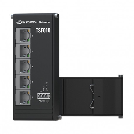 "Teltonika · Switch · TSF010 5 Port 10/100 Flat Industrial unmanaged Switch"
