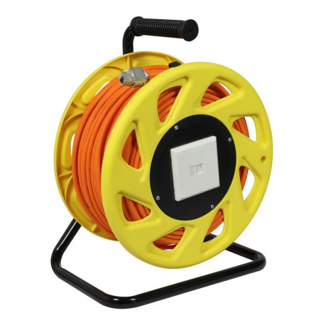 "Synergy21 Kabeltrommel, CAT6A, 90m, CAT7A Rohkabel S-STP(S/FTP), mit 2x Buchsen RJ45(CAT6A), LSZH,"