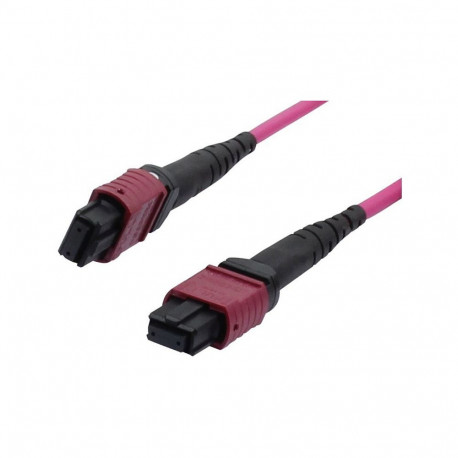 "Synergy21 LWL-MTP®-Female Patchkabel OM4 LowLoss(ELite), 12 Faser, Typ B crossed, erika-violett, 10