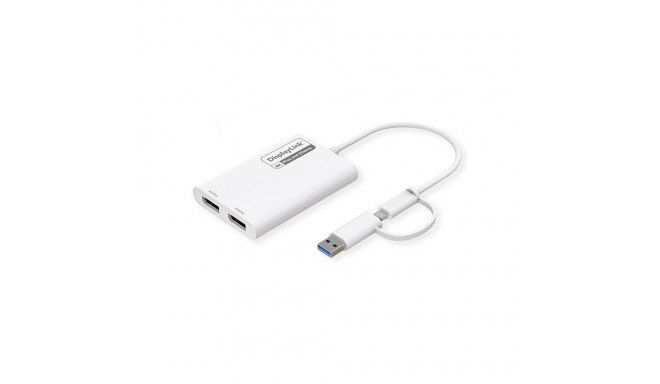 "ROLINE Multi-DisplayLink Adapter USB Typ A+C - 2x DP, 4K"