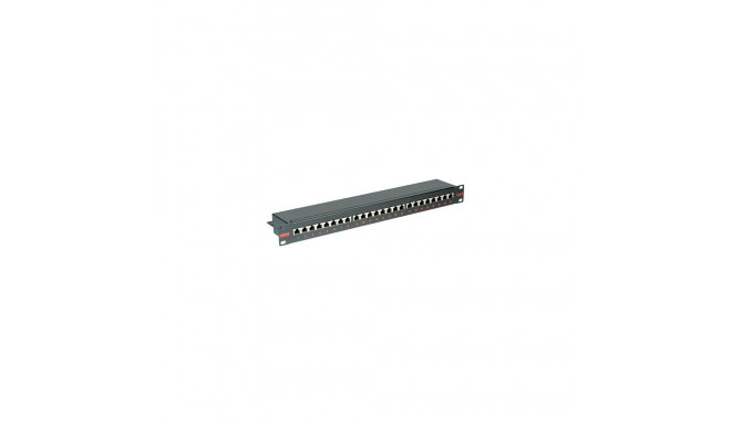 "ROLINE Kat.6 Class E 48,26cm 19Zoll-Patchpanel 24P geschirmt schwarz"