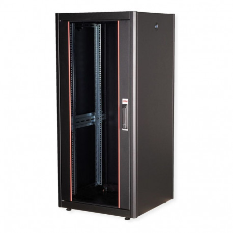"ROLINE 19-Zoll Netzwerkschrank Basic 26 HE, 600x600 BxT Glastr schwarz"