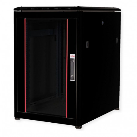 "ROLINE 19-Zoll Netzwerkschrank Pro 16 HE, 600x800 BxT Glastr schwarz"