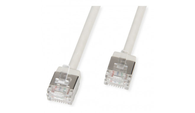 "ROLINE U/FTP DataCenter Patchkabel Cat.6A (Class EA), LSOH, slim, extra kurzer Stecker, grau, 5 m"