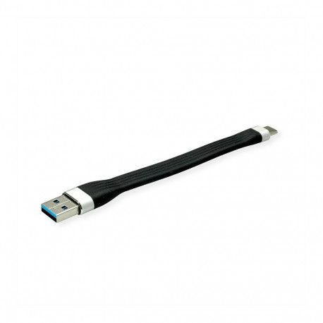 "ROLINE USB 3.2 Gen 1 Silikonkabel, A-C, ST/ST, schwarz, 11 cm"