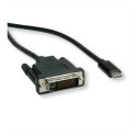 "ROLINE USB Typ C - DVI Adapterkabel, ST/ST, 2 m"