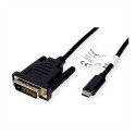 "ROLINE USB Typ C - DVI Adapterkabel, ST/ST, 2 m"