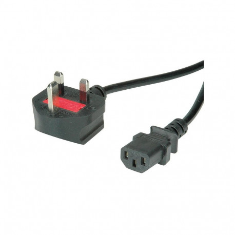 "VALUE UK Netzkabel, gerade IEC-Buchse, 10A, schwarz, 1,95 m"