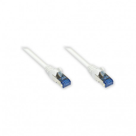 "GoodConnections Patchkabel mit Rastnasenschutz, Cat. 6A, S/FTP, PiMF, halogenfrei, 500MHz, weiß, 1m