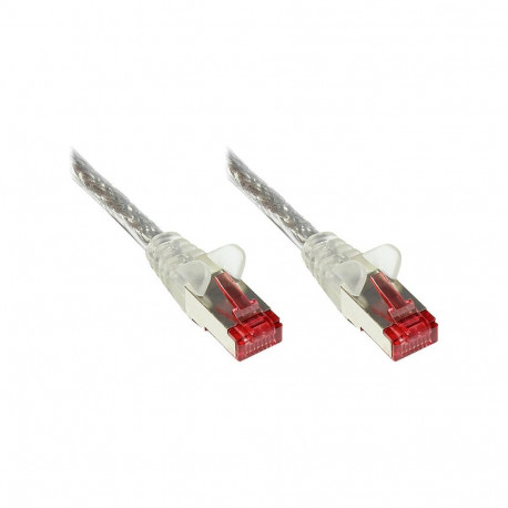 "GoodConnections Patchkabel mit Rastnasenschutz, Cat. 6, S/FTP, PiMF, PVC, 250MHz, transparent, 0,5m
