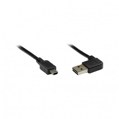 "GoodConnections Anschlusskabel USB 2.0 EASY Stecker A an Mini B Stecker, gewinkelt, schwarz, 3m,"