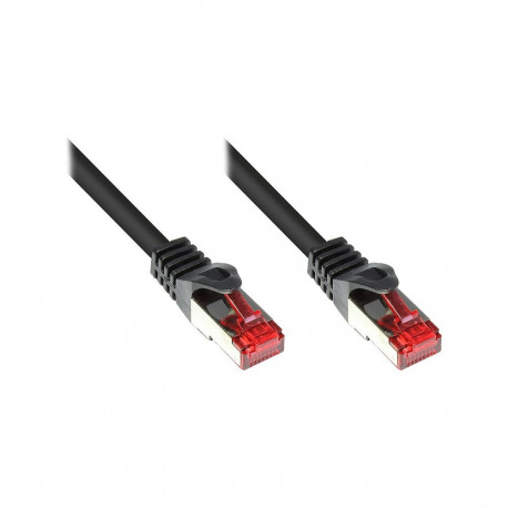 "GoodConnections Patchkabel mit Rastnasenschutz, Cat. 6, S/FTP, PiMF, PVC, 250MHz, schwarz, 1m,"