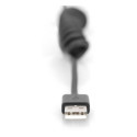 USB-A - USB-C spiraalkaabel, 1m