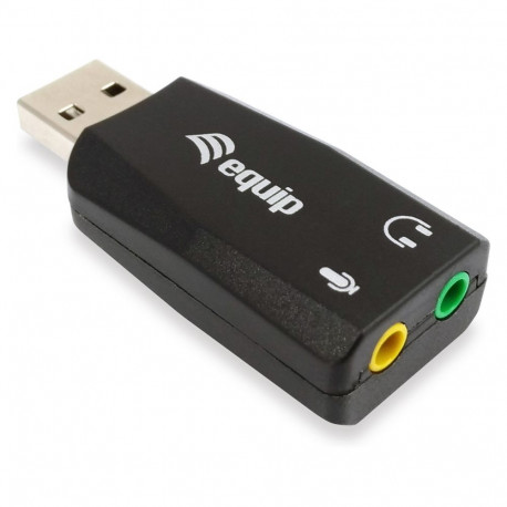 "Equip Adapter USB-A-> 2x3.5mm St/Bu schwarz"