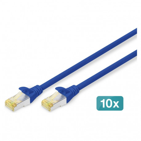 DIGITUS CAT 6A S/FTP ühenduskaabel, 10 tk, 0,25m, sinine