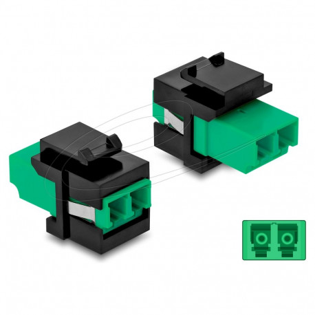 "Keystone Modul LC Duplex Buchse zu LC Duplex Buchse grün / schwarz"